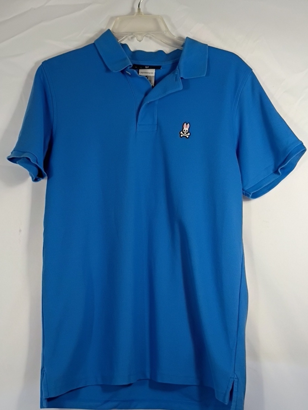 EUC Psycho Bunny Men's Sz 4 Small Embroidered Logo Blue Short Sleeve Polo Shirt